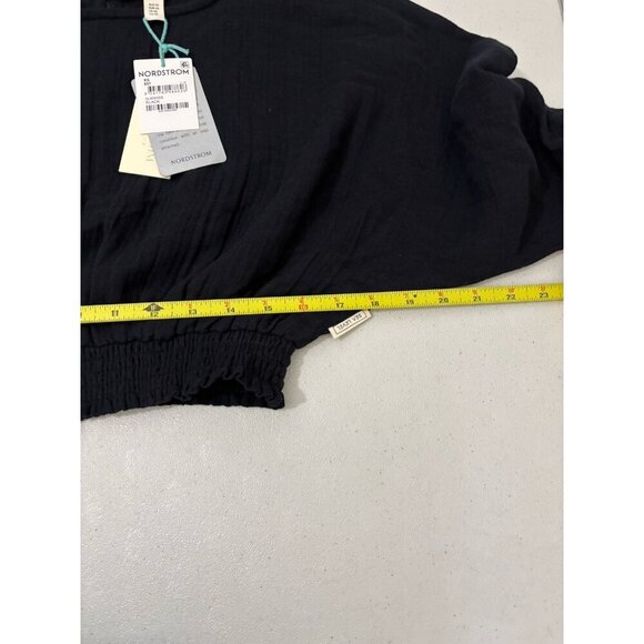 Sea Level Swim Australia Sunset Crop Blouse Gauzy Size XS Black - Picture 13 of 14